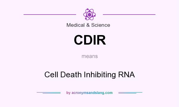 What does CDIR mean? It stands for Cell Death Inhibiting RNA