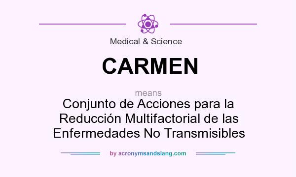 What does CARMEN mean? It stands for Conjunto de Acciones para la Reducción Multifactorial de las Enfermedades No Transmisibles