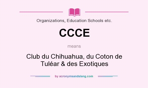 What does CCCE mean? It stands for Club du Chihuahua, du Coton de Tuléar & des Exotiques