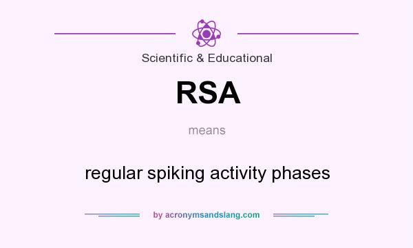 What does RSA mean? It stands for regular spiking activity phases
