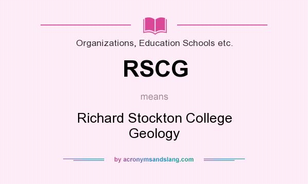 What does RSCG mean? It stands for Richard Stockton College Geology