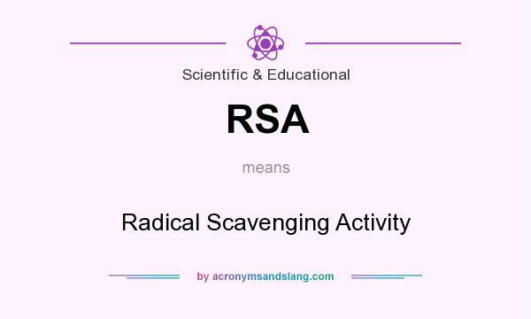 What does RSA mean? It stands for Radical Scavenging Activity