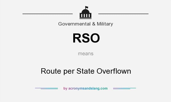 What does RSO mean? It stands for Route per State Overflown