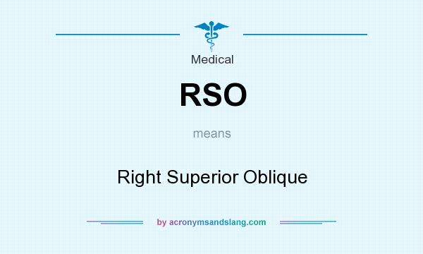 What does RSO mean? It stands for Right Superior Oblique
