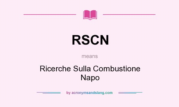 What does RSCN mean? It stands for Ricerche Sulla Combustione Napo