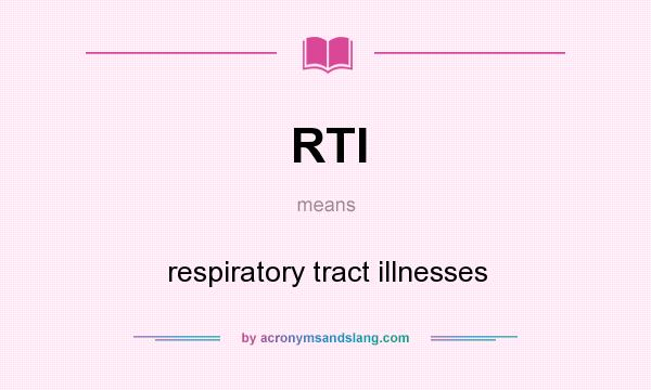 What does RTI mean? It stands for respiratory tract illnesses