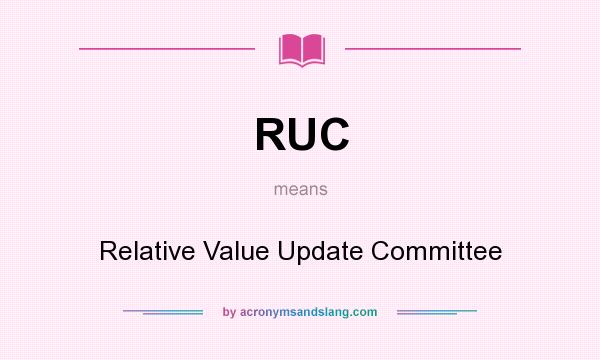 What does RUC mean? It stands for Relative Value Update Committee