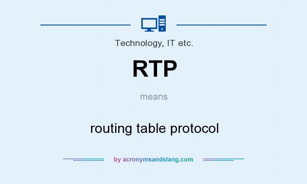 What does RTP mean? It stands for routing table protocol