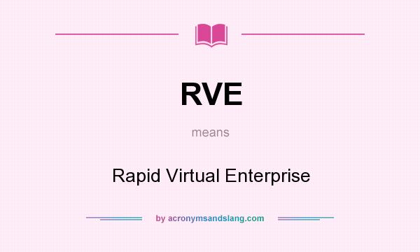 What does RVE mean? It stands for Rapid Virtual Enterprise