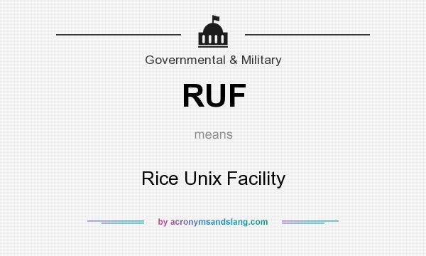 What does RUF mean? It stands for Rice Unix Facility