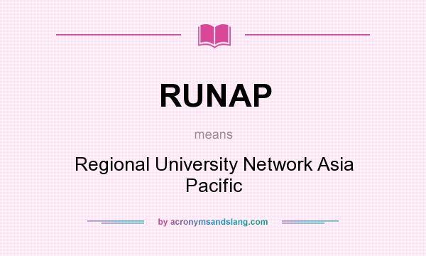 What does RUNAP mean? It stands for Regional University Network Asia Pacific