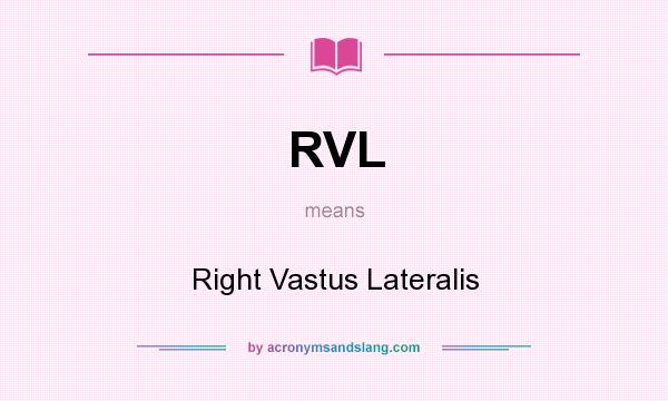 What does RVL mean? It stands for Right Vastus Lateralis