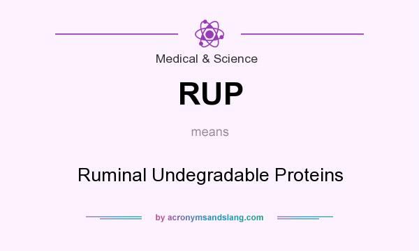 What does RUP mean? It stands for Ruminal Undegradable Proteins
