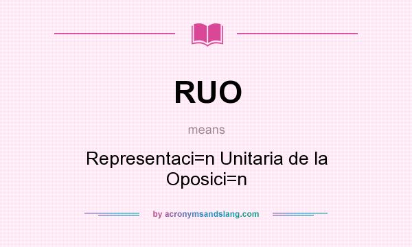 What does RUO mean? It stands for Representaci=n Unitaria de la Oposici=n