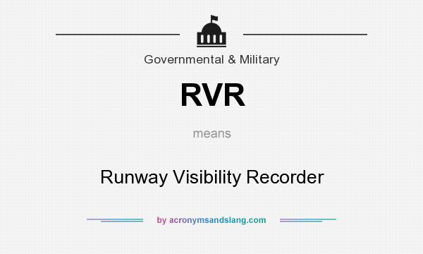 What does RVR mean? It stands for Runway Visibility Recorder