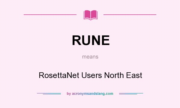 What does RUNE mean? It stands for RosettaNet Users North East