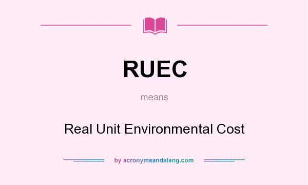 What does RUEC mean? It stands for Real Unit Environmental Cost