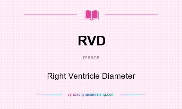 What does RVD mean? It stands for Right Ventricle Diameter