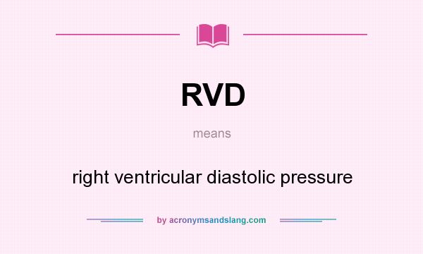 What does RVD mean? It stands for right ventricular diastolic pressure