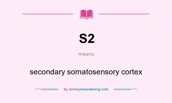What does S2 mean? It stands for secondary somatosensory cortex