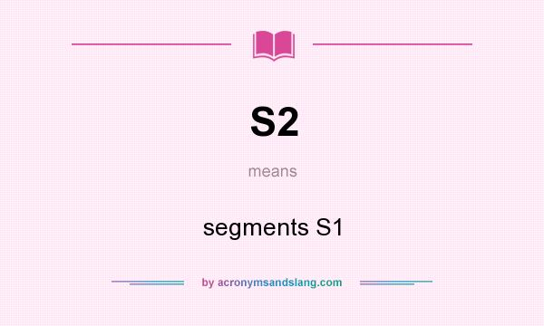 What does S2 mean? It stands for segments S1