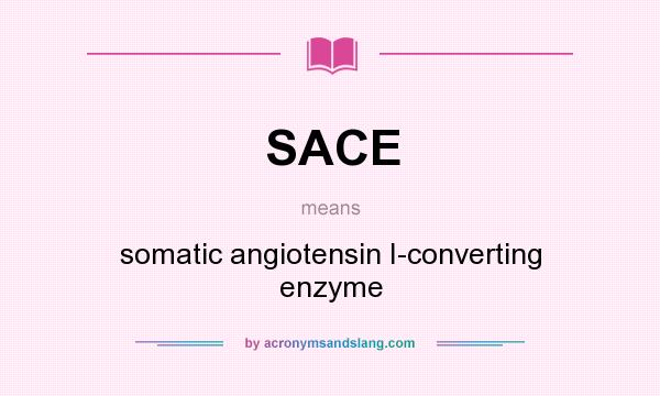 What does SACE mean? It stands for somatic angiotensin I-converting enzyme