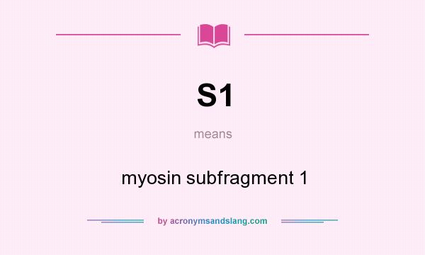 What does S1 mean? It stands for myosin subfragment 1