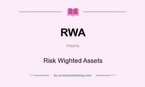 What does RWA mean? It stands for Risk Wighted Assets