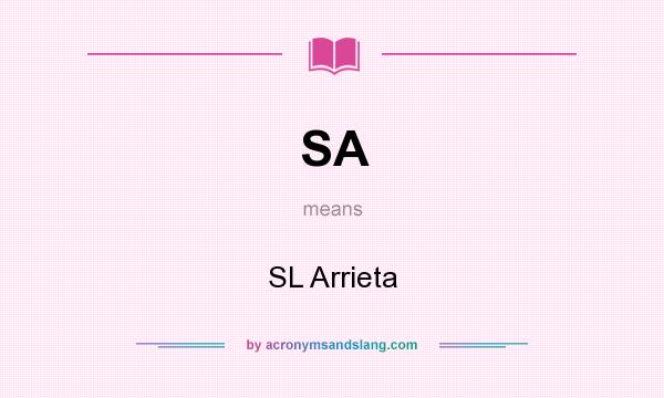 What does SA mean? It stands for SL Arrieta