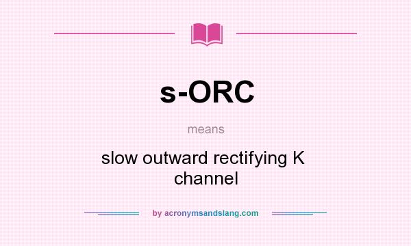 What does s-ORC mean? It stands for slow outward rectifying K  channel