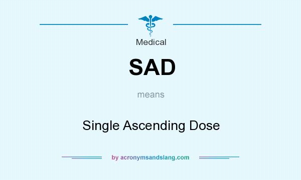 What does SAD mean? It stands for Single Ascending Dose