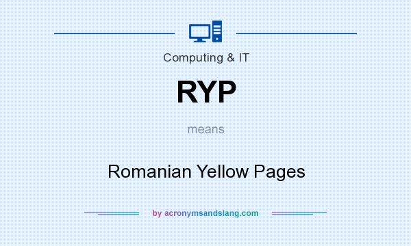 What does RYP mean? It stands for Romanian Yellow Pages