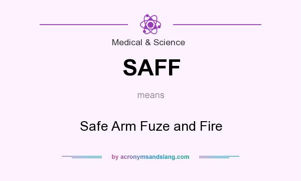 What does SAFF mean? It stands for Safe Arm Fuze and Fire