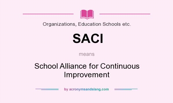 What does SACI mean? It stands for School Alliance for Continuous Improvement
