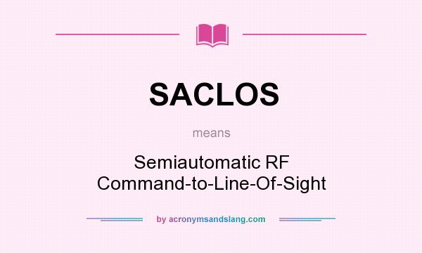 What does SACLOS mean? It stands for Semiautomatic RF Command-to-Line-Of-Sight