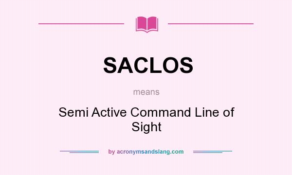 What does SACLOS mean? It stands for Semi Active Command Line of Sight