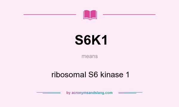 What does S6K1 mean? It stands for ribosomal S6 kinase 1