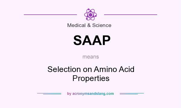 What does SAAP mean? It stands for Selection on Amino Acid Properties
