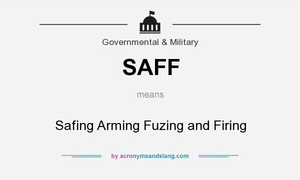 What does SAFF mean? It stands for Safing Arming Fuzing and Firing