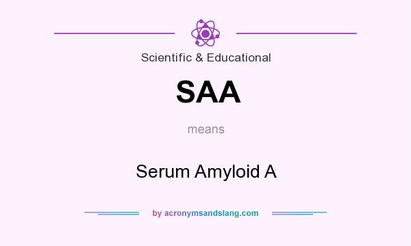 What does SAA mean? It stands for Serum Amyloid A