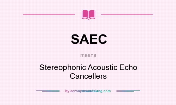 What does SAEC mean? It stands for Stereophonic Acoustic Echo Cancellers