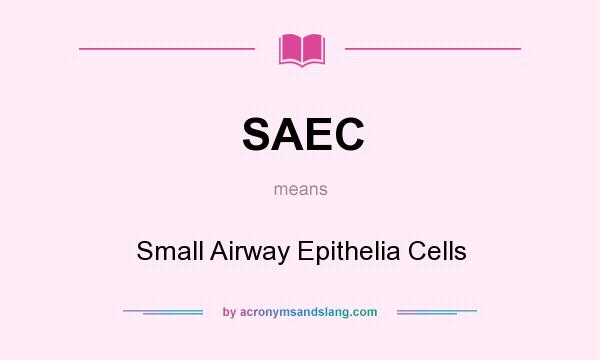 What does SAEC mean? It stands for Small Airway Epithelia Cells