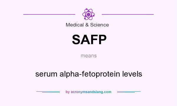 What does SAFP mean? It stands for serum alpha-fetoprotein levels