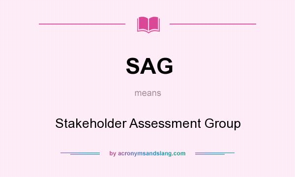 What does SAG mean? It stands for Stakeholder Assessment Group