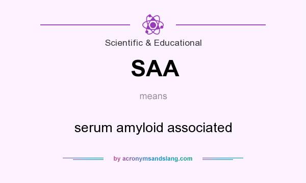 What does SAA mean? It stands for serum amyloid associated