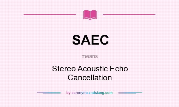 What does SAEC mean? It stands for Stereo Acoustic Echo Cancellation