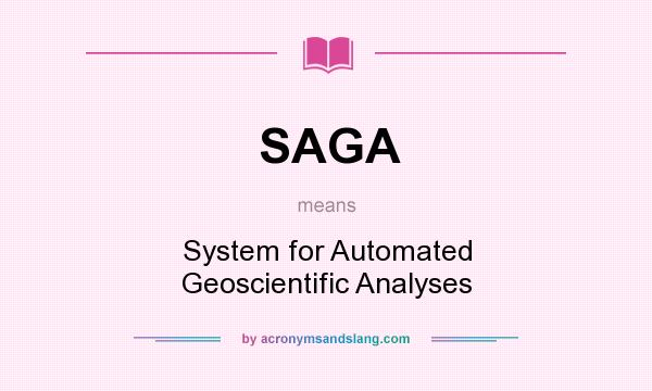 What does SAGA mean? It stands for System for Automated Geoscientific Analyses