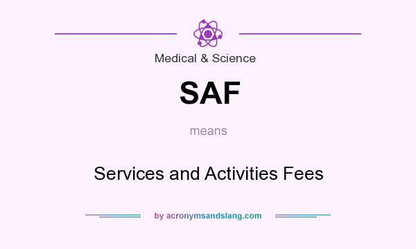 What does SAF mean? It stands for Services and Activities Fees