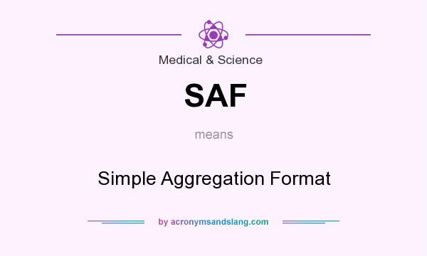 What does SAF mean? It stands for Simple Aggregation Format