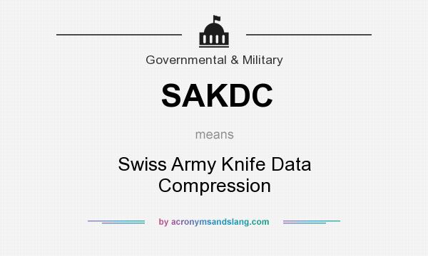 What does SAKDC mean? It stands for Swiss Army Knife Data Compression
